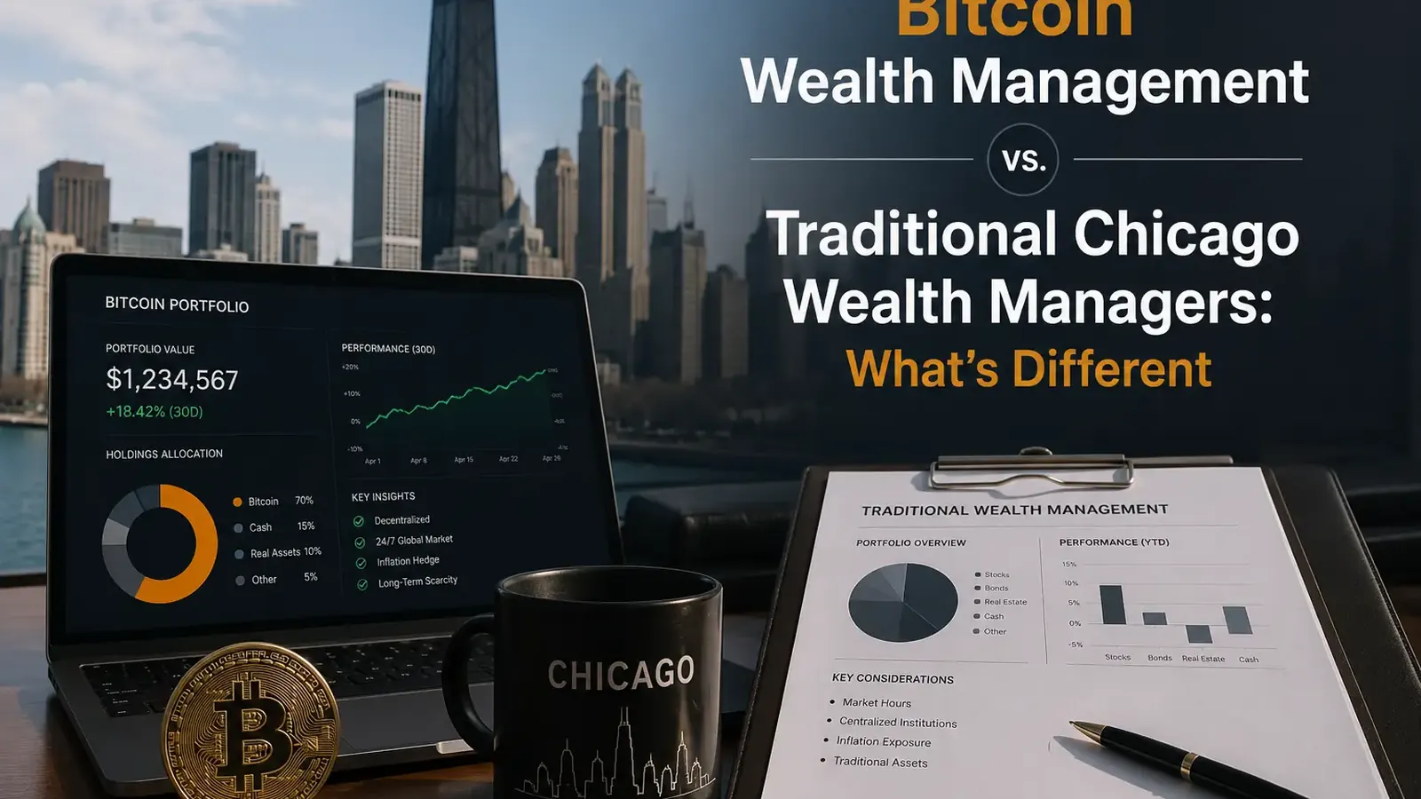 Bitcoin Wealth Management vs. Traditional Chicago Wealth Managers: What's Different